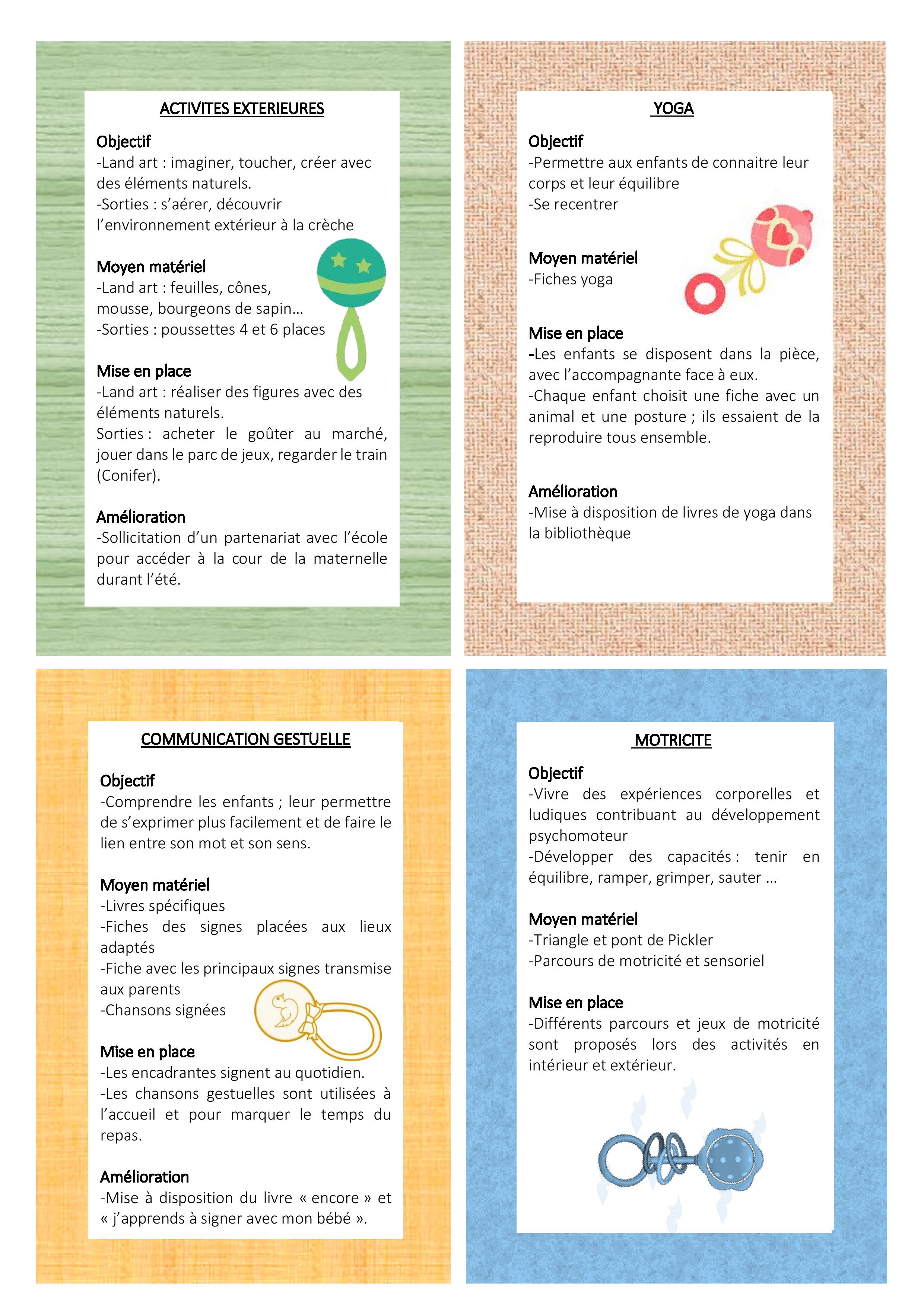 Fiche D Activité Parcours De Motricité Creche Micro-crèche "DIX PETITS DOIGTS" : DU HOCHET... AU PROJET... UN PANEL D' ACTIVITES POUR ACCOMPAGNER BEBE ! - Histoires de Mômes